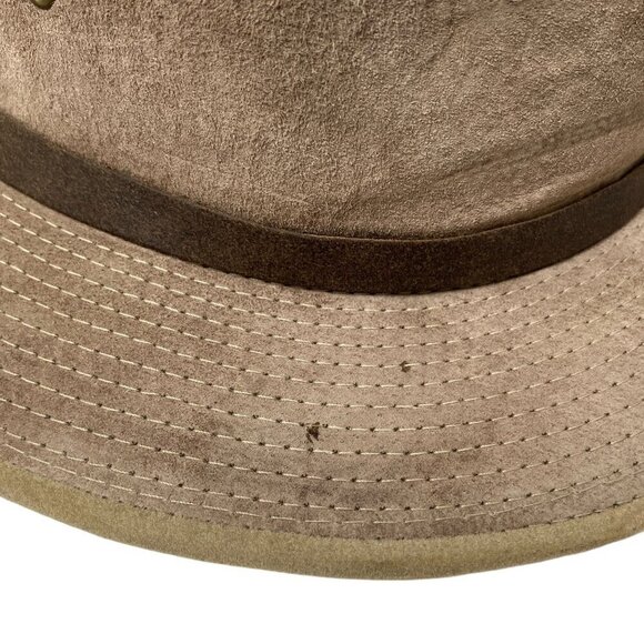 HENSCHEL Mens Outback Hat Size Large Brown Faux Suede Aussie Cowboy - Picture 13 of 13